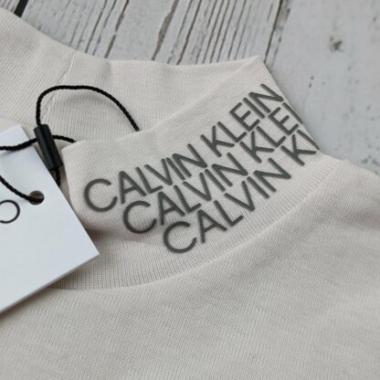 Naiste Calvin Klein kõrge kaelusega pluus (helebeež, hall) - Image 7