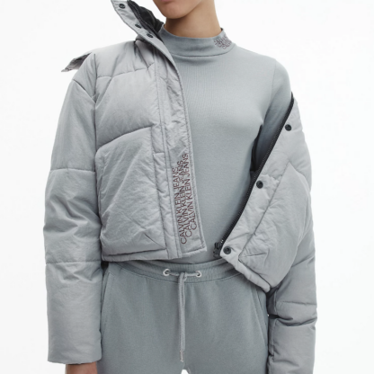 Naiste Calvin Klein kõrge kaelusega pluus (helebeež, hall) - Image 10