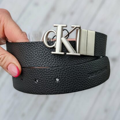 Calvin Klein kahepoolne nahkvöö must+roosa kinkekarbis (100% nahk) - Image 6