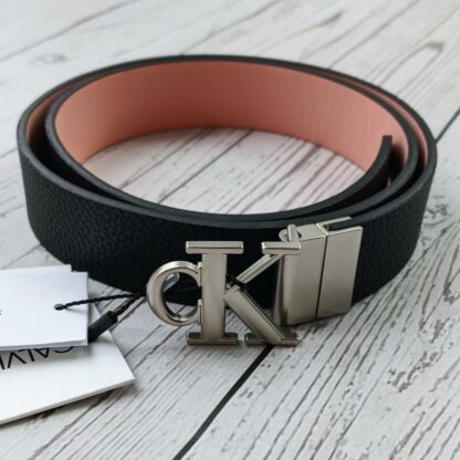 Calvin Klein kahepoolne nahkvöö must+roosa kinkekarbis (100% nahk) - Image 8