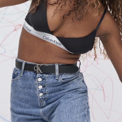 Calvin Klein kahepoolne nahkvöö must+roosa kinkekarbis (100% nahk) - Image 3