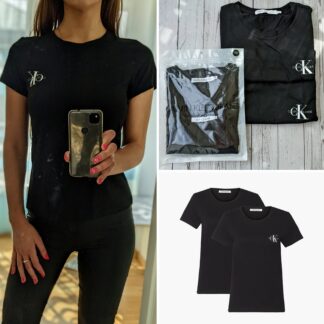 Naiste Calvin Klein komplekt. Pakis 2 t-särki (must + must)