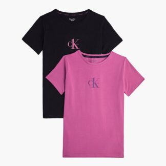 Tüdrukute Calvin Klein komplekt. Pakis 2 t-särki (roosa + must)