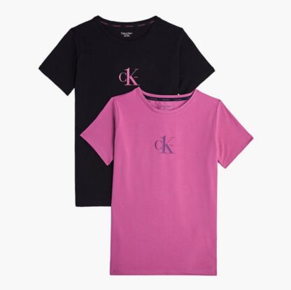 Tüdrukute Calvin Klein komplekt. Pakis 2 t-särki (roosa + must)