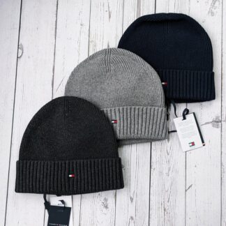 Meeste Tommy Hilfiger müts (hall, tumehall, tumesinine)