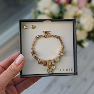 Guess käekett + kõrvarõngad kinkekarbis (kollane kuld)