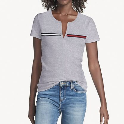 Naiste Tommy Hilfiger lõhestatud kaelusega t-särk S