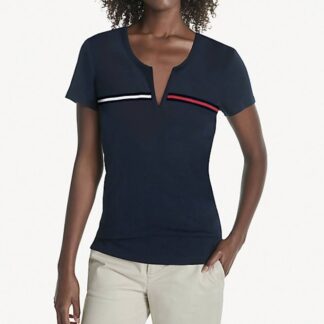 Naiste Tommy Hilfiger lõhestatud kaelusega t-särk S, M
