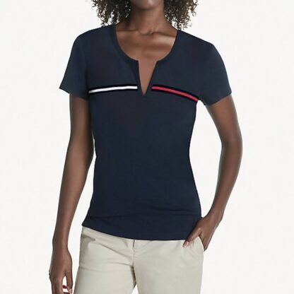 Naiste Tommy Hilfiger lõhestatud kaelusega t-särk S, M