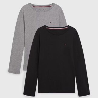 Tommy Hilfiger komplekt, 2 pikkade käistega t-särki (must + hall)