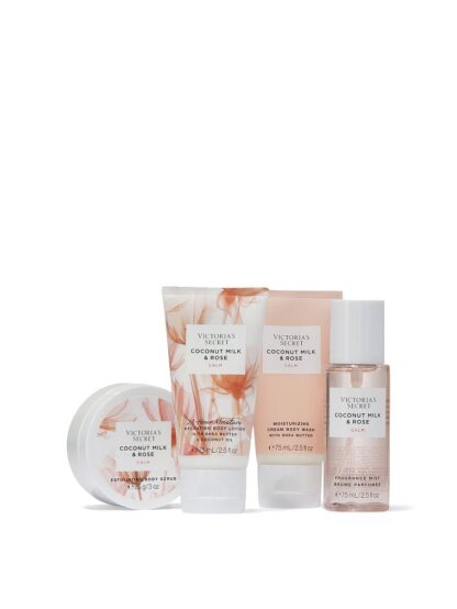 Victoria's Secret Coconut Milk & Rose kinkekomplekt (Kosmeetikakott + Mist + Lotion + Scrub + Wash) - Image 5