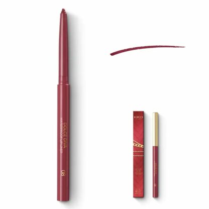 Kauapüsiv 12h veekindel huulepliiats KIKO Milano Dolce Diva Waterproof Lip Liner (08 Attractive Burgundy) - Image 3