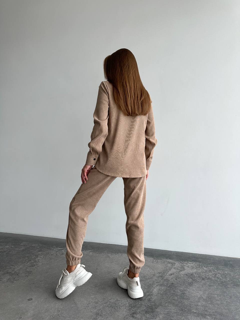 Velvet kostüüm pluus + püksid (beež), M-L - Pilt 3