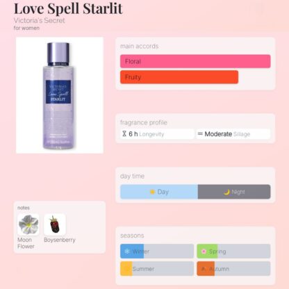 Victoria’s Secret Love Spell Starlit Fragrance Lotion - Image 3