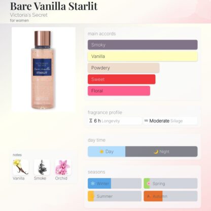 Victoria’s Secret Bare Vanilla Starlit Fragrance Lotion - Image 3