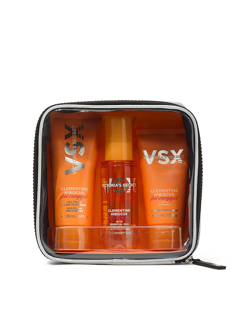 Victoria’s Secret 3-Piece Clementine Hibiscus Feel Energized Travel Set